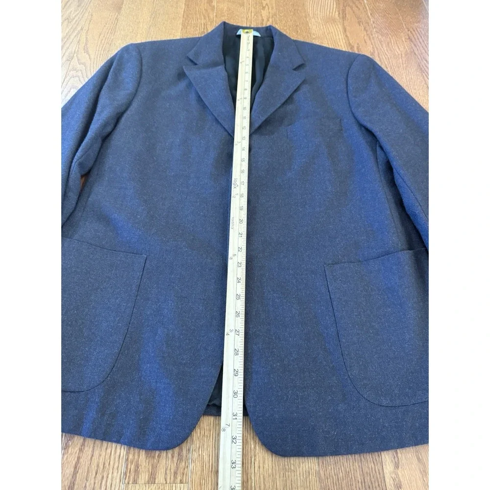 Brooks Brothers Blazer Mens 44R Charcoal Black Gray Pure Wool 3-Button Coat